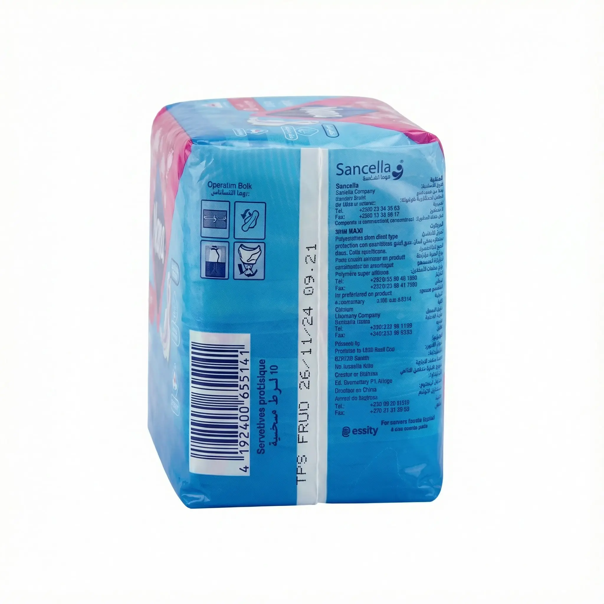 vue laterale paquet serviettes hygieniques Nana maxi